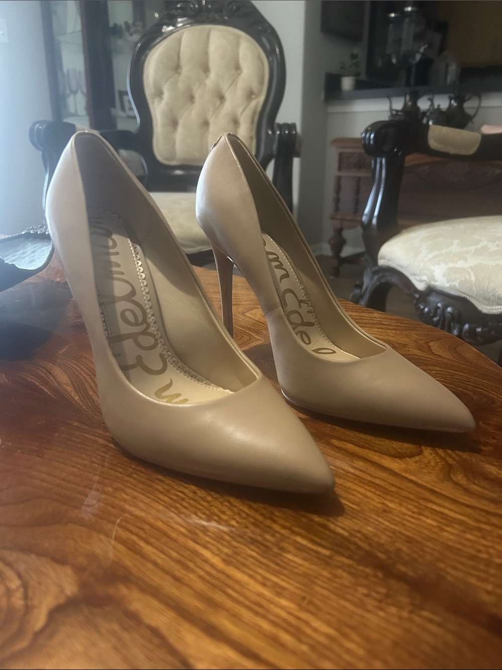 Sam Edelman Nude Pointed-Toe Stiletto Pumps